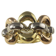 Vintage 18 Karat Tricolor Gold Link Ring