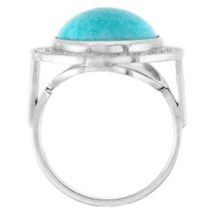 Oval Turquoise and Diamond Ring