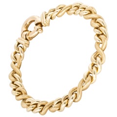 18 Karat Twisted Link Bracelet