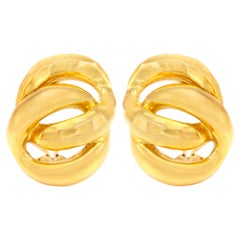 18 Karat Two Circles Together Clip-On Earrings