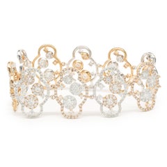18 Karat Two-Tone Diamond Link Style Bracelet