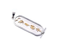 18 Karat Two Tone Egyptian Cartouche Pendant