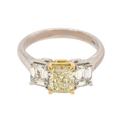 18 Karat Two-Tone Gold and 3-Stone Diamond Ring