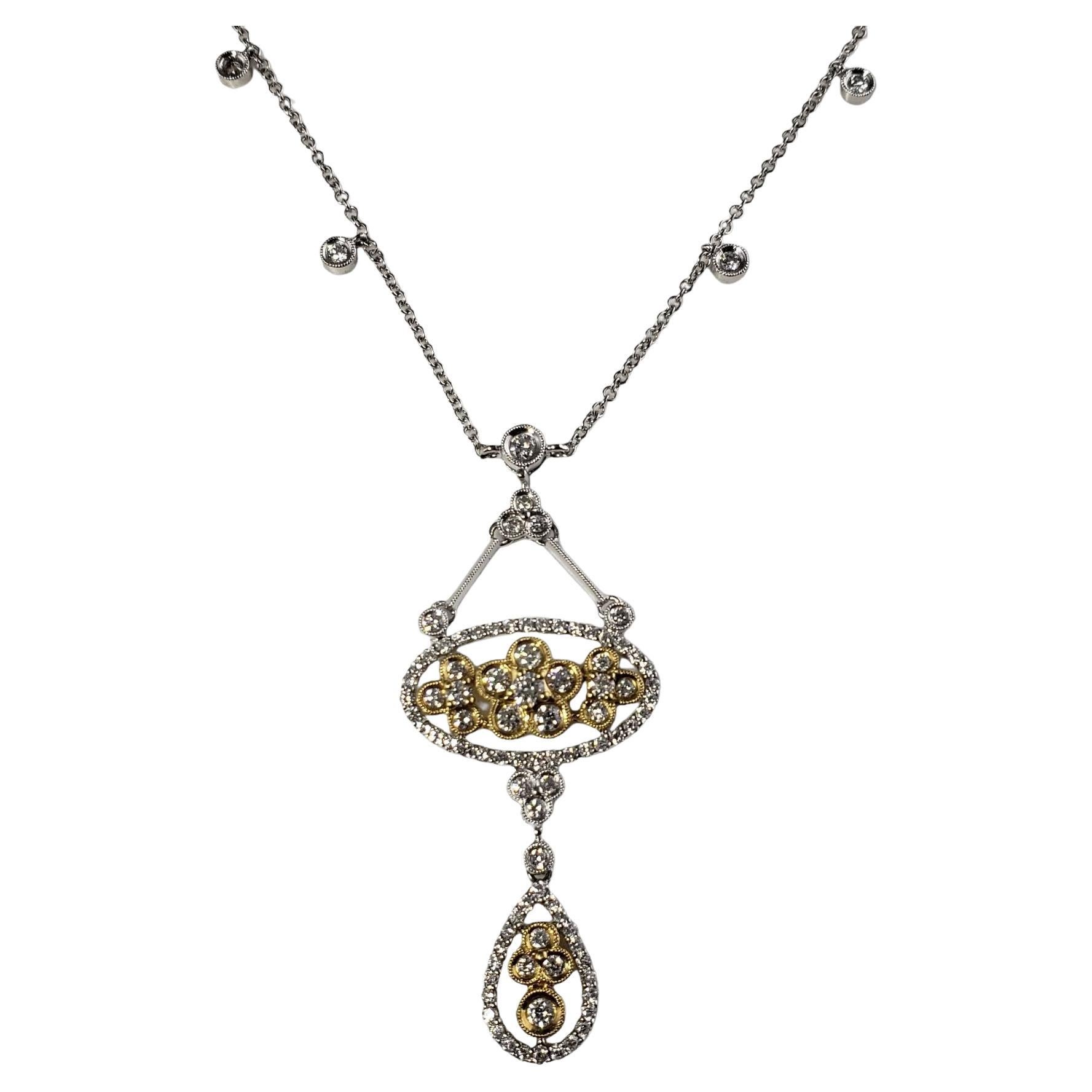18 Karat Two Tone Gold and Diamond Pendant Necklace