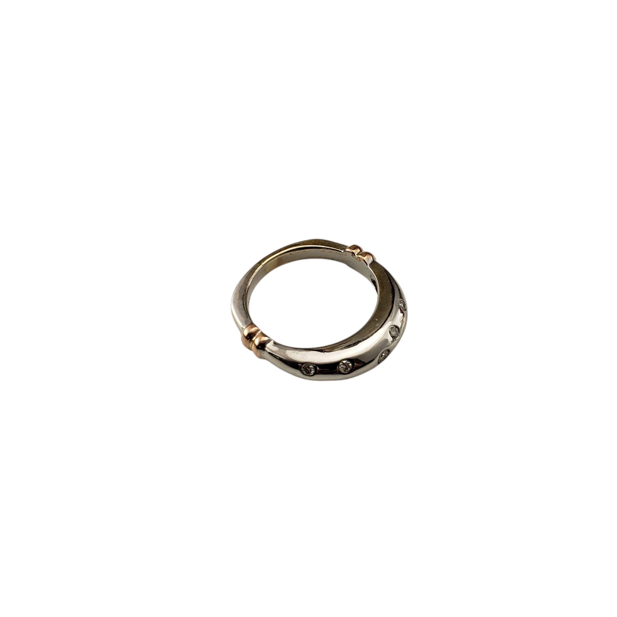 Brilliant Cut 18 Karat Two Tone Gold and Diamond Ring Size 6.25 #20977 For Sale