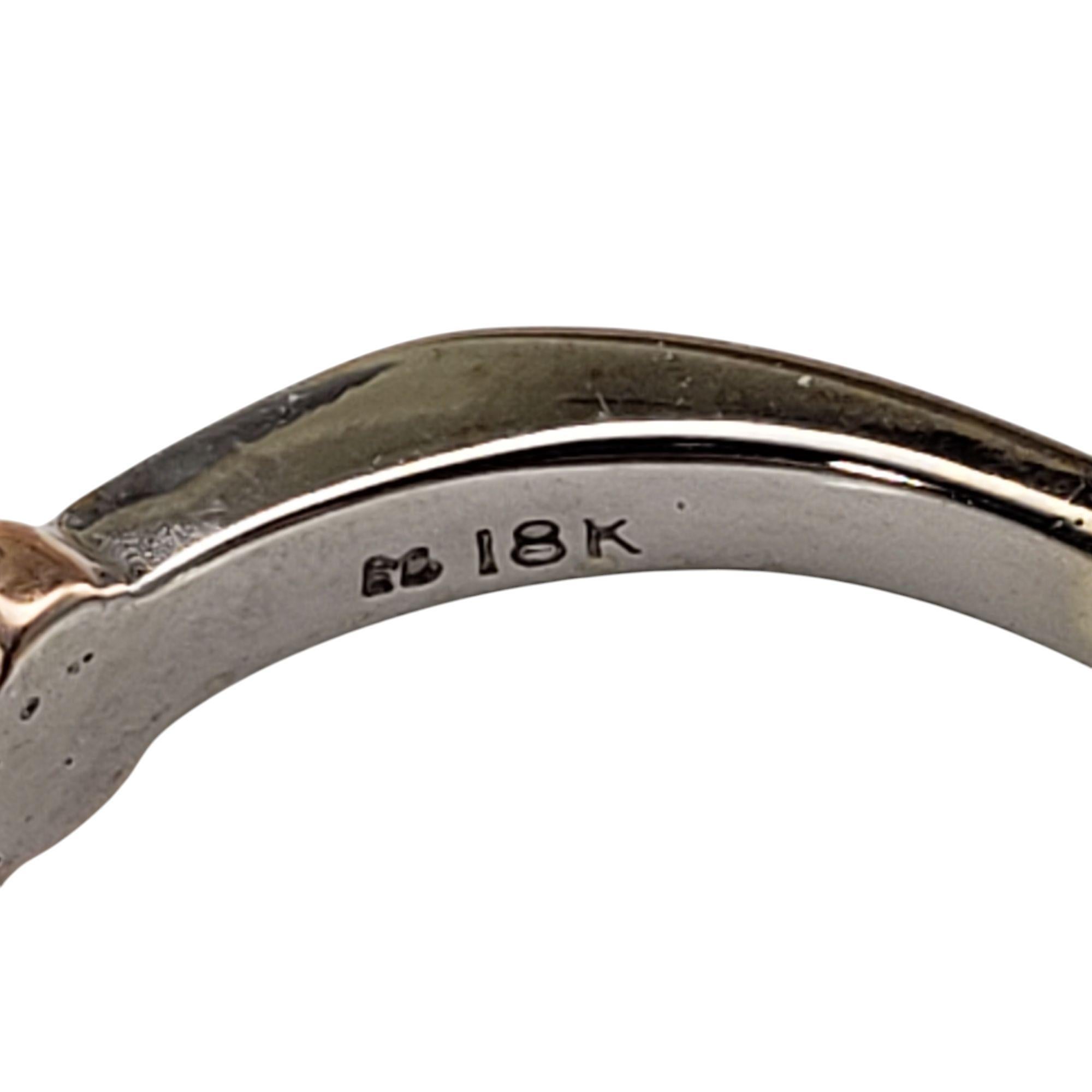 Women's 18 Karat Two Tone Gold and Diamond Ring Size 6.25 #20977 For Sale