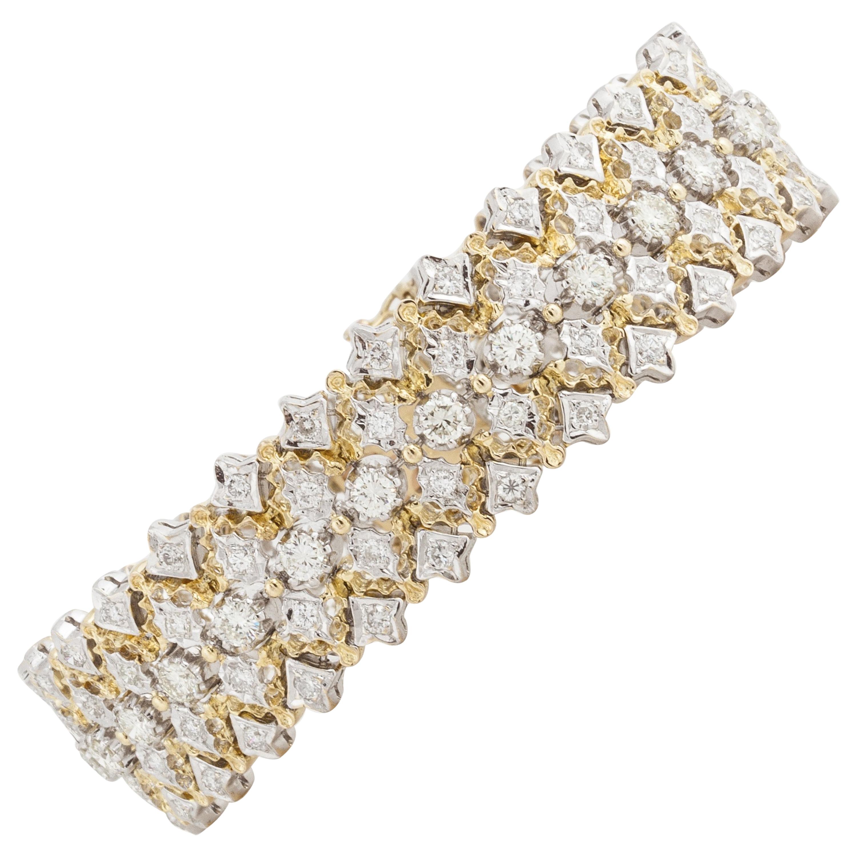 18 Karat Two-Tone Gold Diamond Bracelet