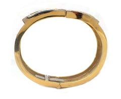 18 Karat Two-Tone Gold Diamond Cuff Bracelet