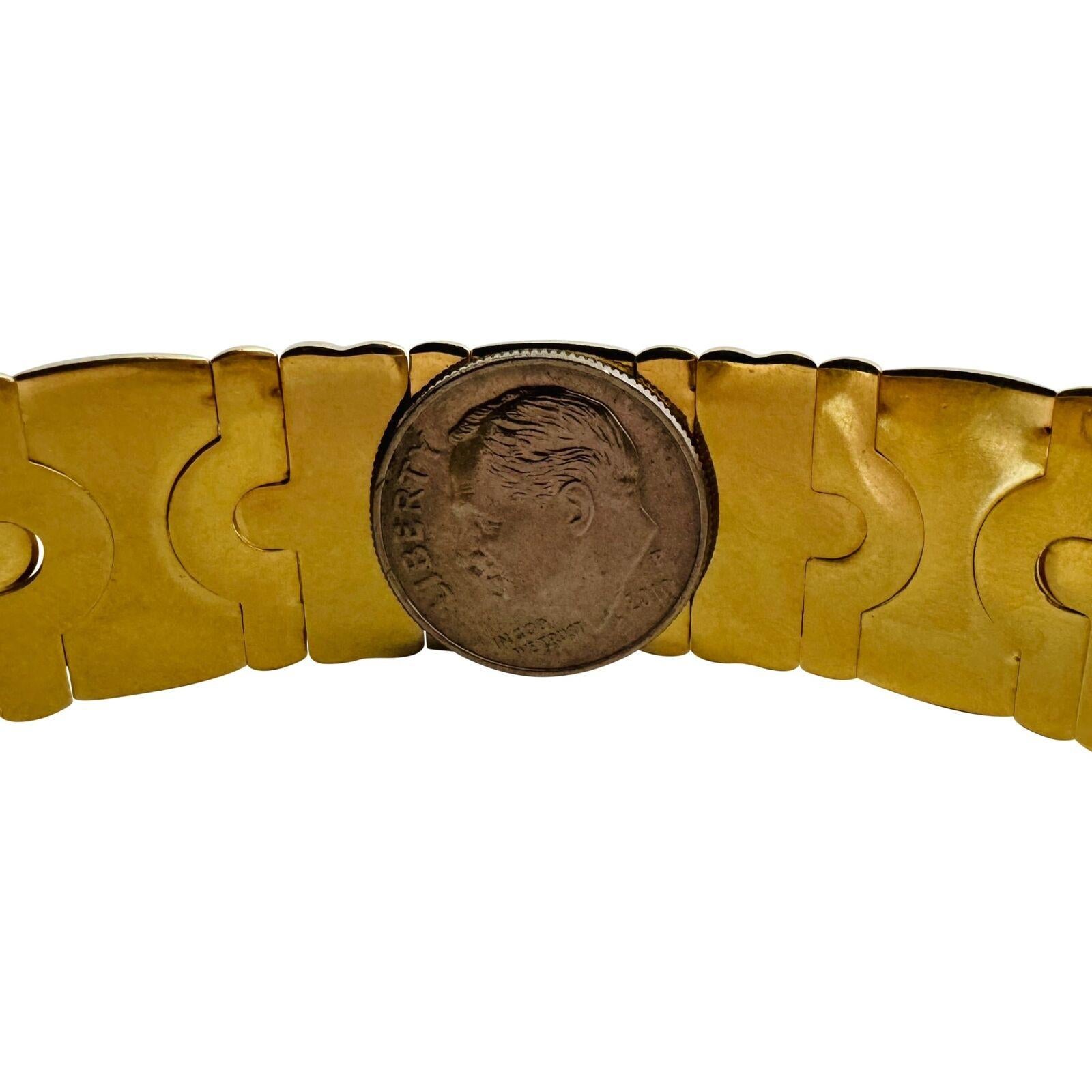 Women's 18 Karat Two Tone Gold Heavy Ladies Flex Cuff Bangle Italy