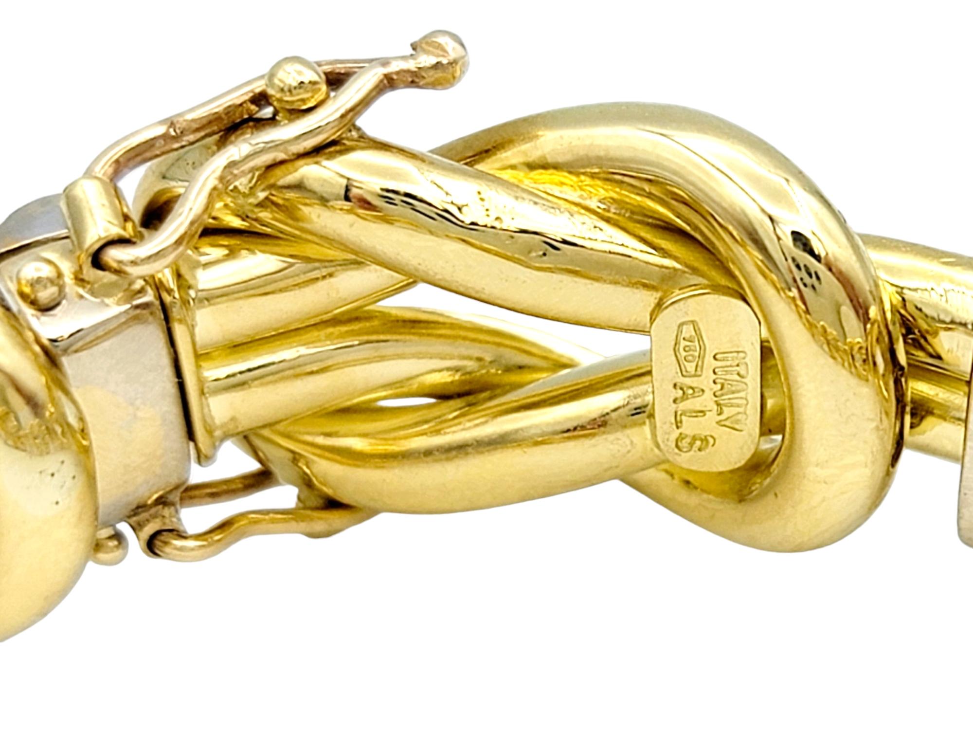  18 Karat Two-Tone Gold Love Knot and Round Diamond Station Link Bracelet  2