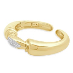 Bracciale a cerniera in oro 18 carati bicolore con pavé di diamanti