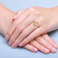 18 Karat Two-Tone Gold Round Diamond Ring