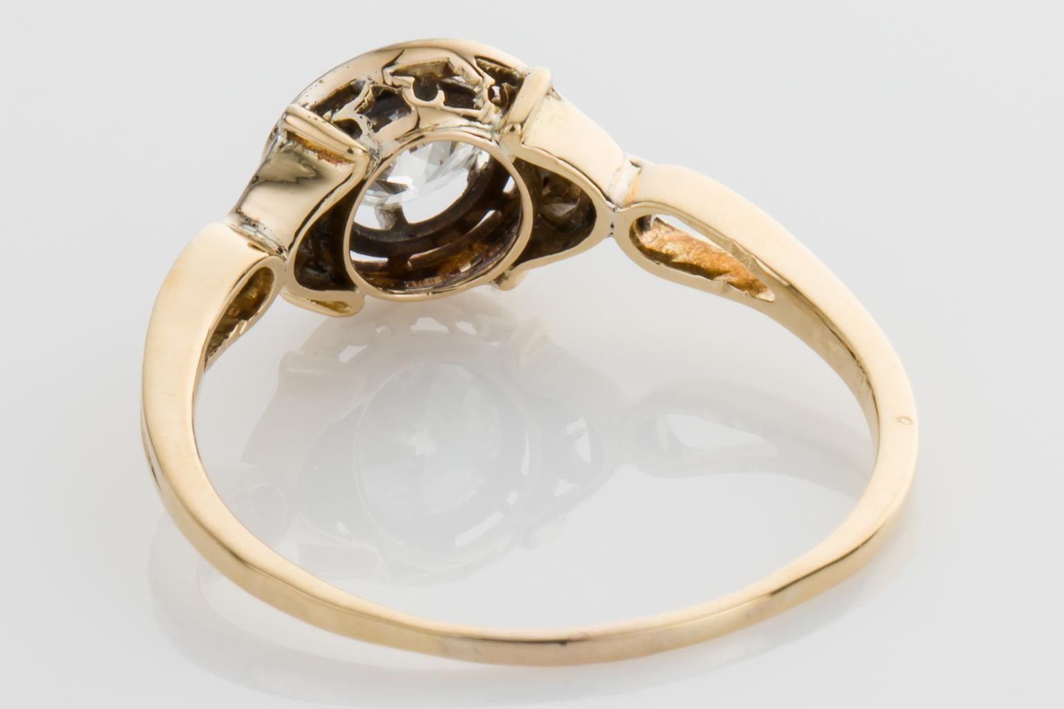 two tone solitaire engagement rings