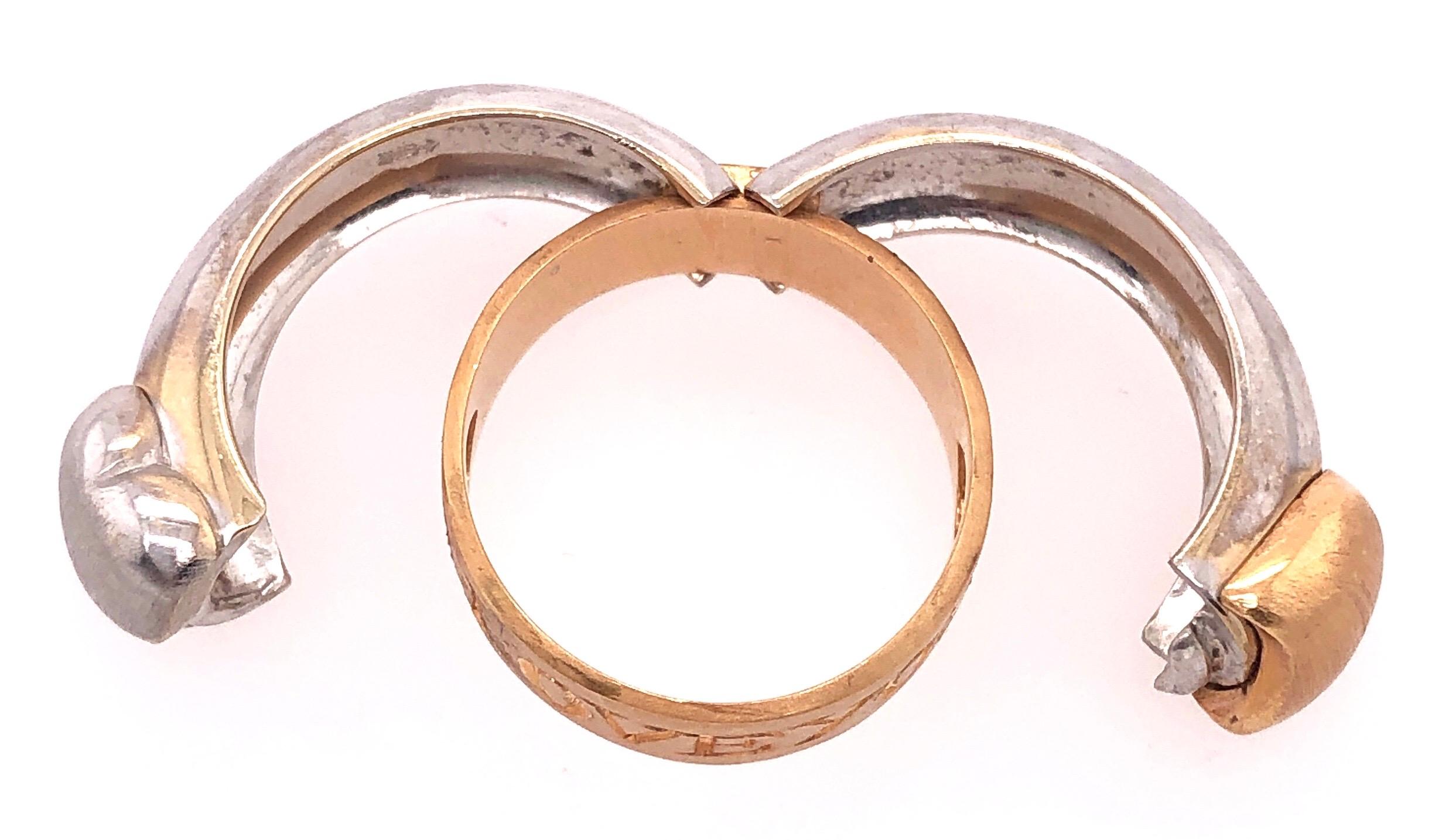 18 Karat Two-Tone Matte Gold Heart Fashion Ring For Sale 2