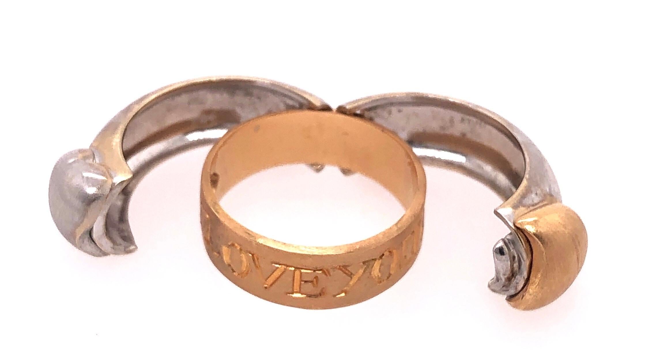 Anello moda cuore in oro opaco bicolore 18 carati in vendita 4