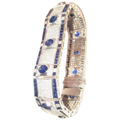 18 Karat Unique Ceylon Sapphire and Diamond Bracelet, 1998