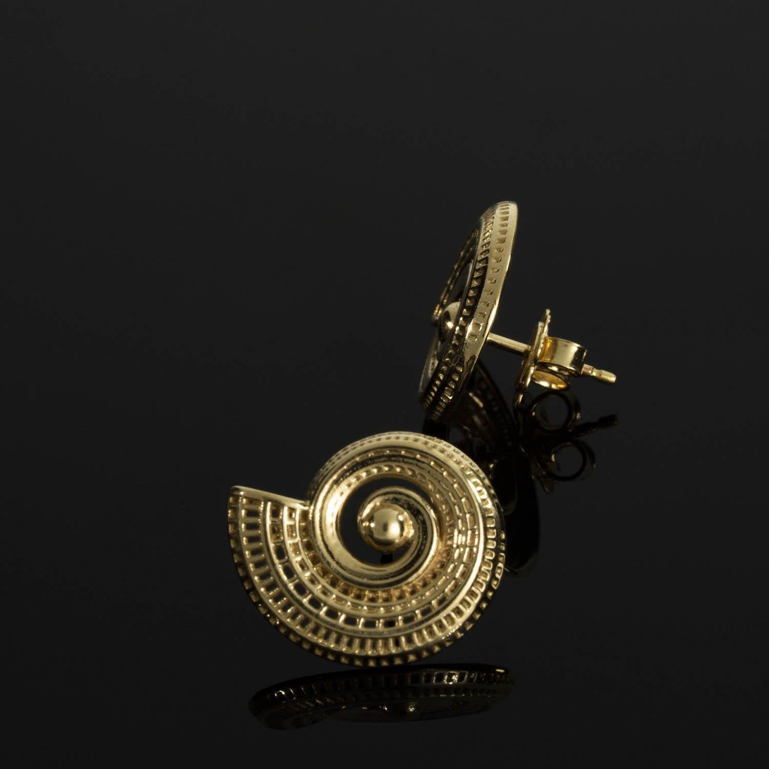 Boucles d'oreilles en forme de spirale en or 18 carats, pièce unique de haute joaillerie contemporaine Neuf - En vente à Herzeliya, IL