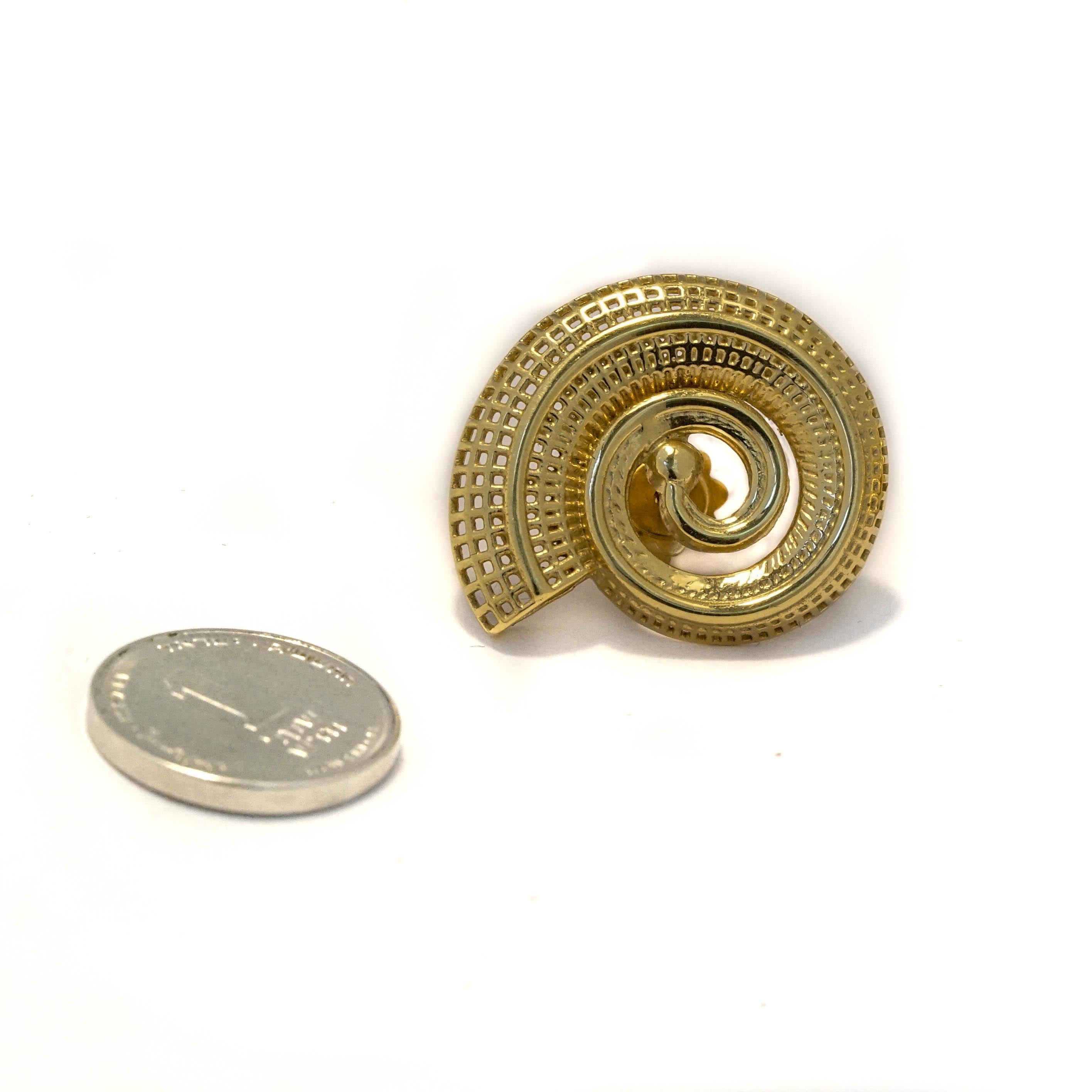 Boucles d'oreilles en forme de spirale en or 18 carats, pièce unique de haute joaillerie contemporaine en vente 2