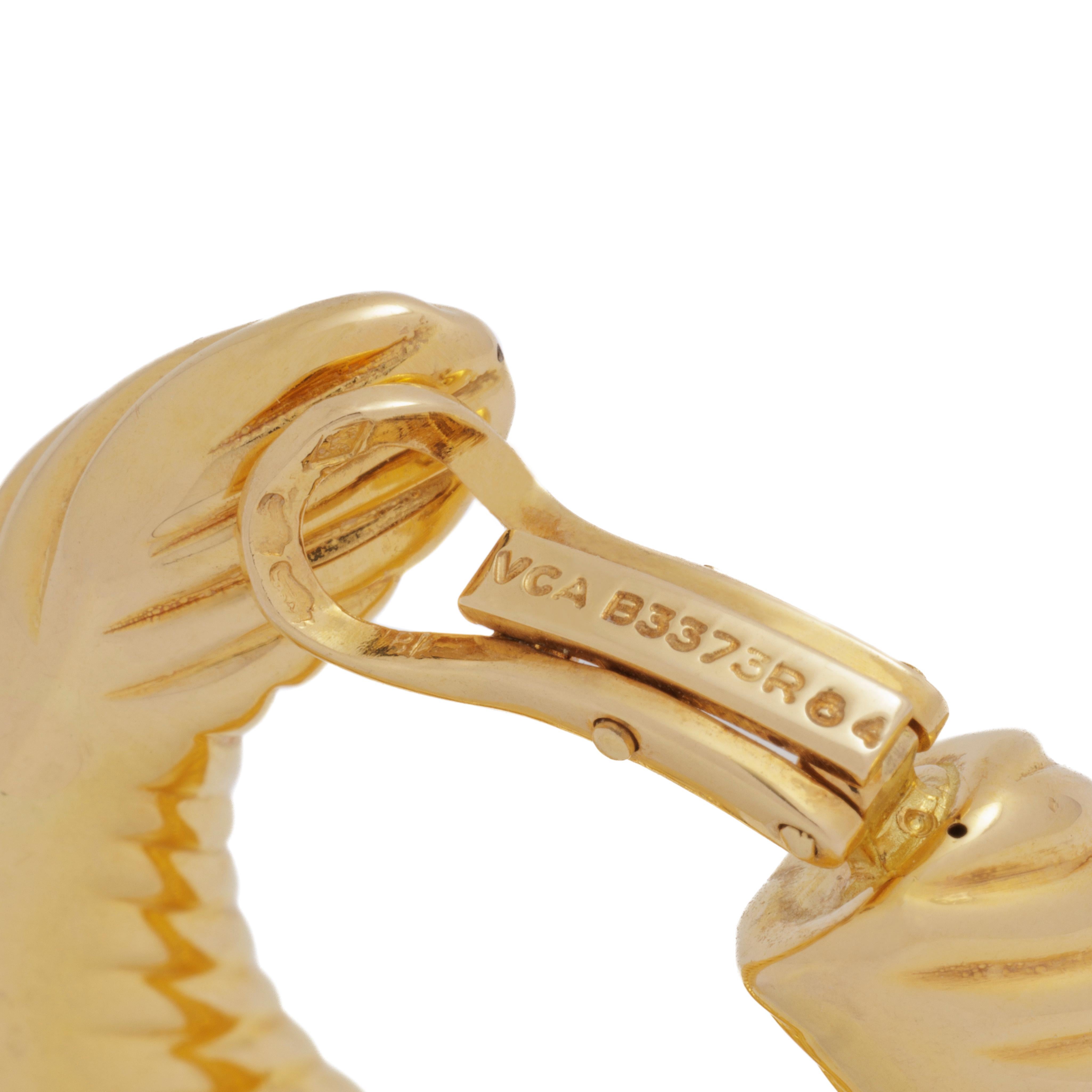 18 Karat Van Cleef & Arpels Elongated Hoop Earrings For Sale 1