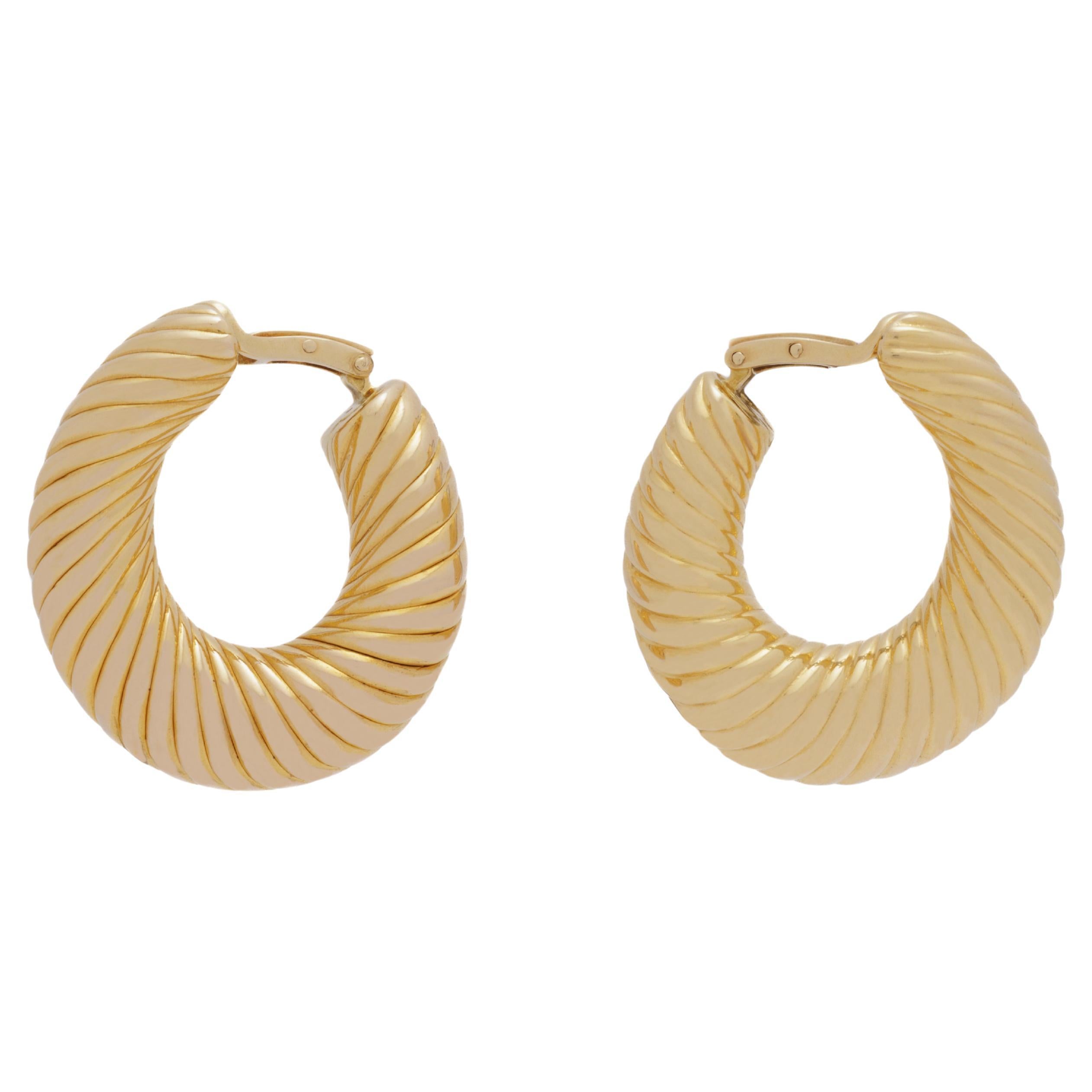 18 Karat Van Cleef & Arpels Elongated Hoop Earrings