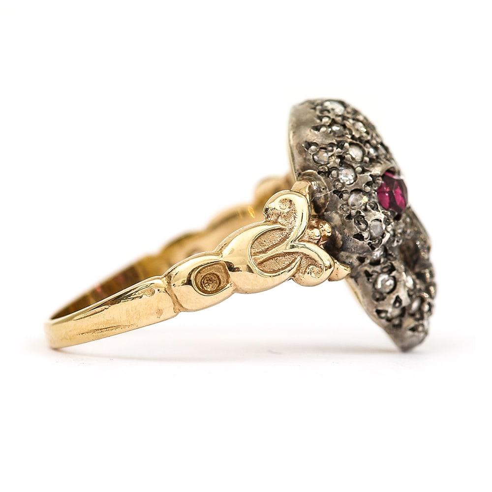 ruby skull ring