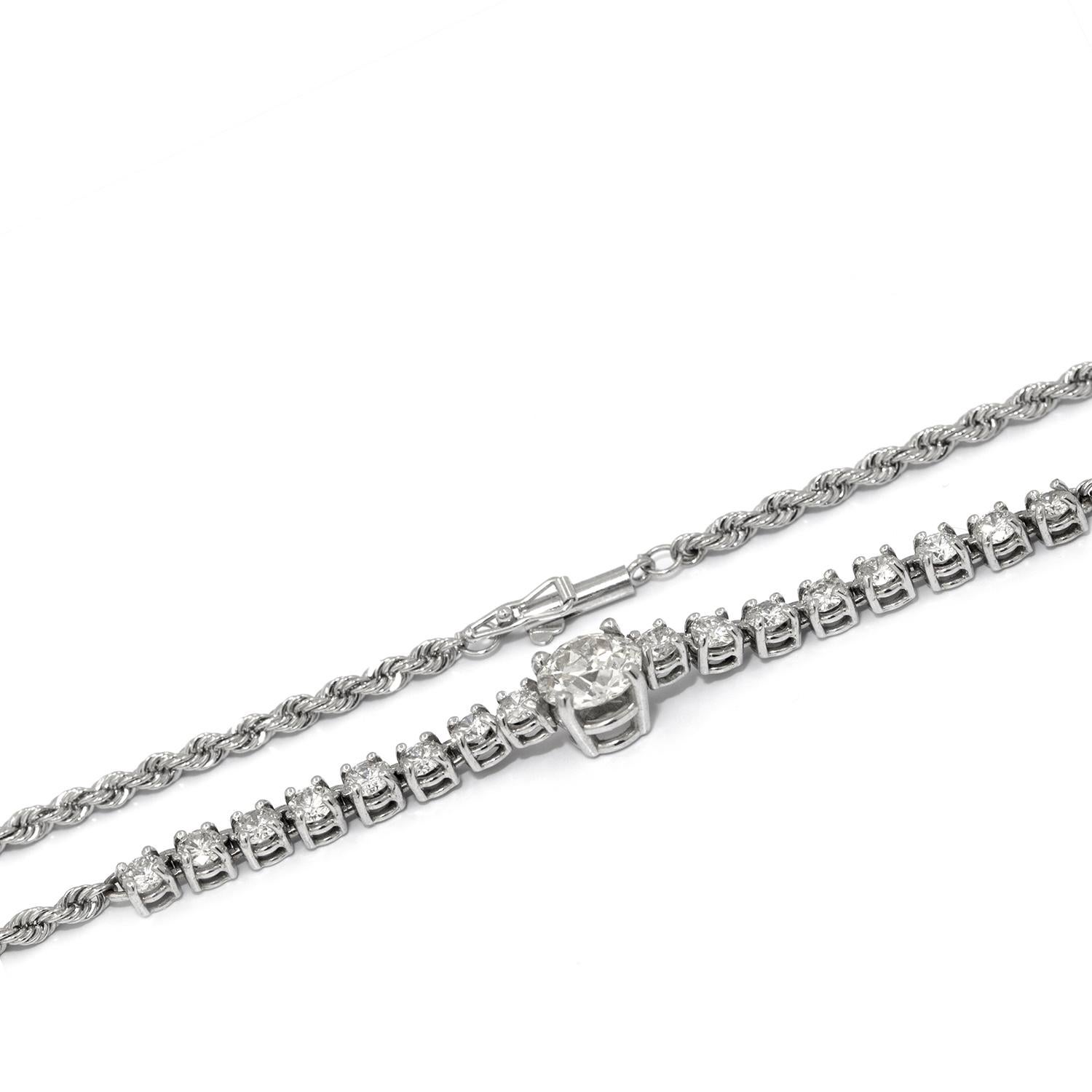 18 Karat Vintage Diamond Necklace In Good Condition For Sale In Los Angeles, CA