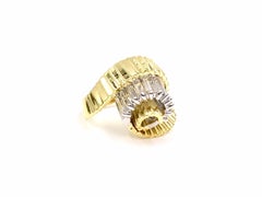 18 Karat Vintage Swirl Baguette Diamond Ring