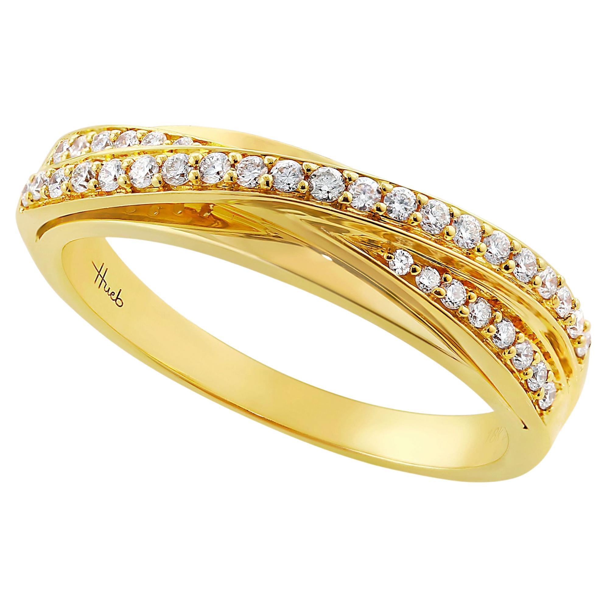 Montblanc Diamond and Yellow Gold Wave Ring at 1stDibs