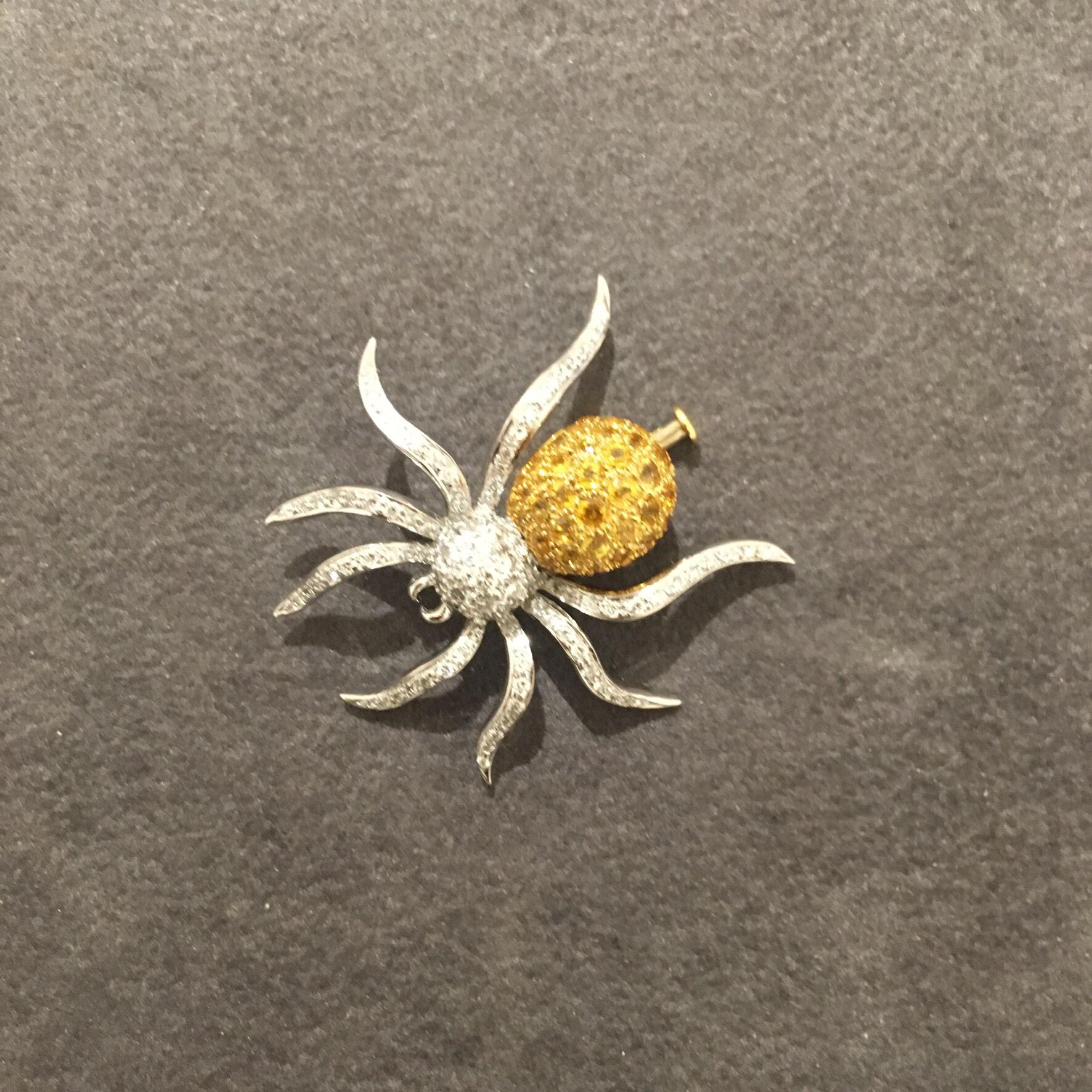 diamond spider brooch