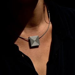 18 Karat White and Gold Square Cut Diamond Pendant