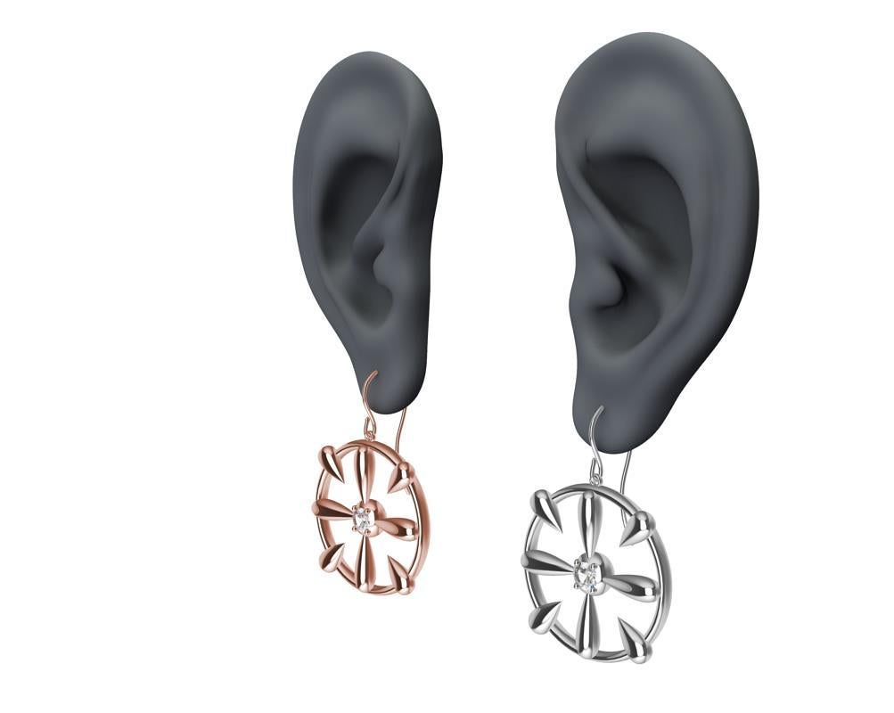 Boucles d'oreilles en forme de goutte en or blanc et rose 18 carats et diamants certifiés GIA Neuf - En vente à New York, NY