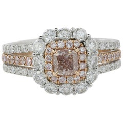 18 Karat White and Rose Gold 0.51 Carat Pink Diamond Ring
