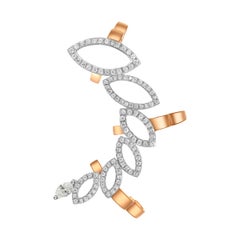 18 Karat Weiß- und Roségold Diamant-Ohrring mit rechtem Manschette