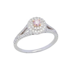 18 Karat White and Rose Gold Pink Diamond Cluster Ring