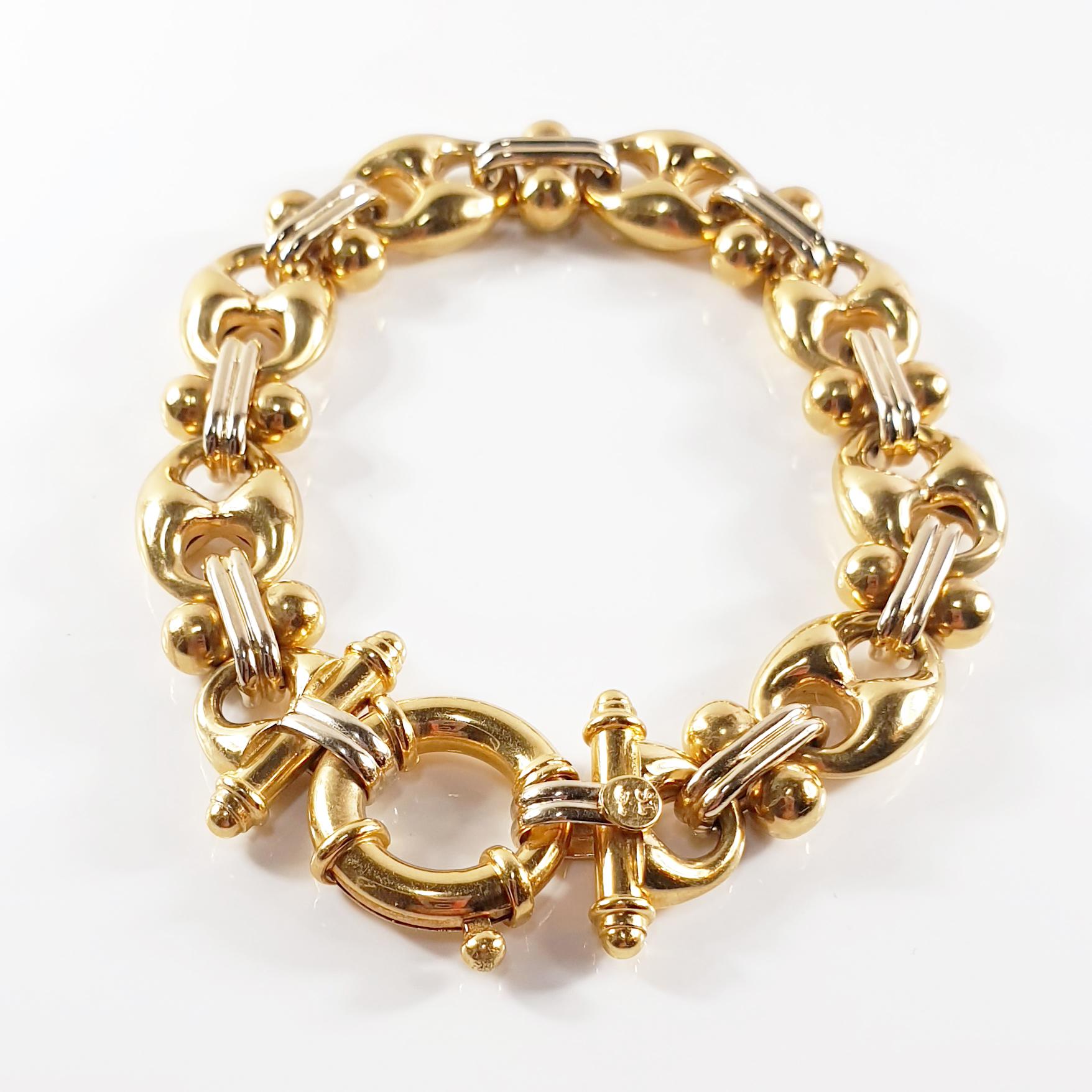 Bracelet en or blanc et jaune 18 carats Neuf - En vente à Bilbao, ES
