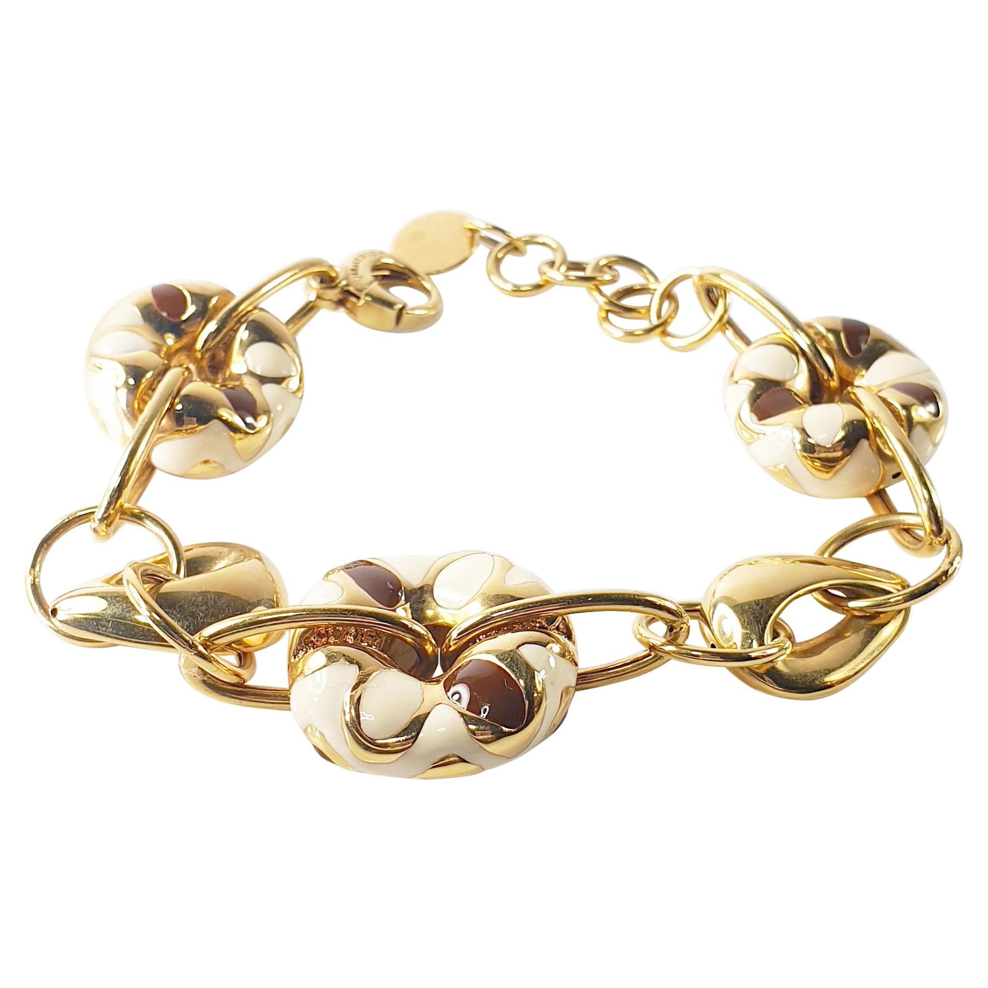 Classic Groumette Bracelet 18 Karat Yellow Gold and White Diamond For Sale  at 1stDibs | miche luxury bracelets