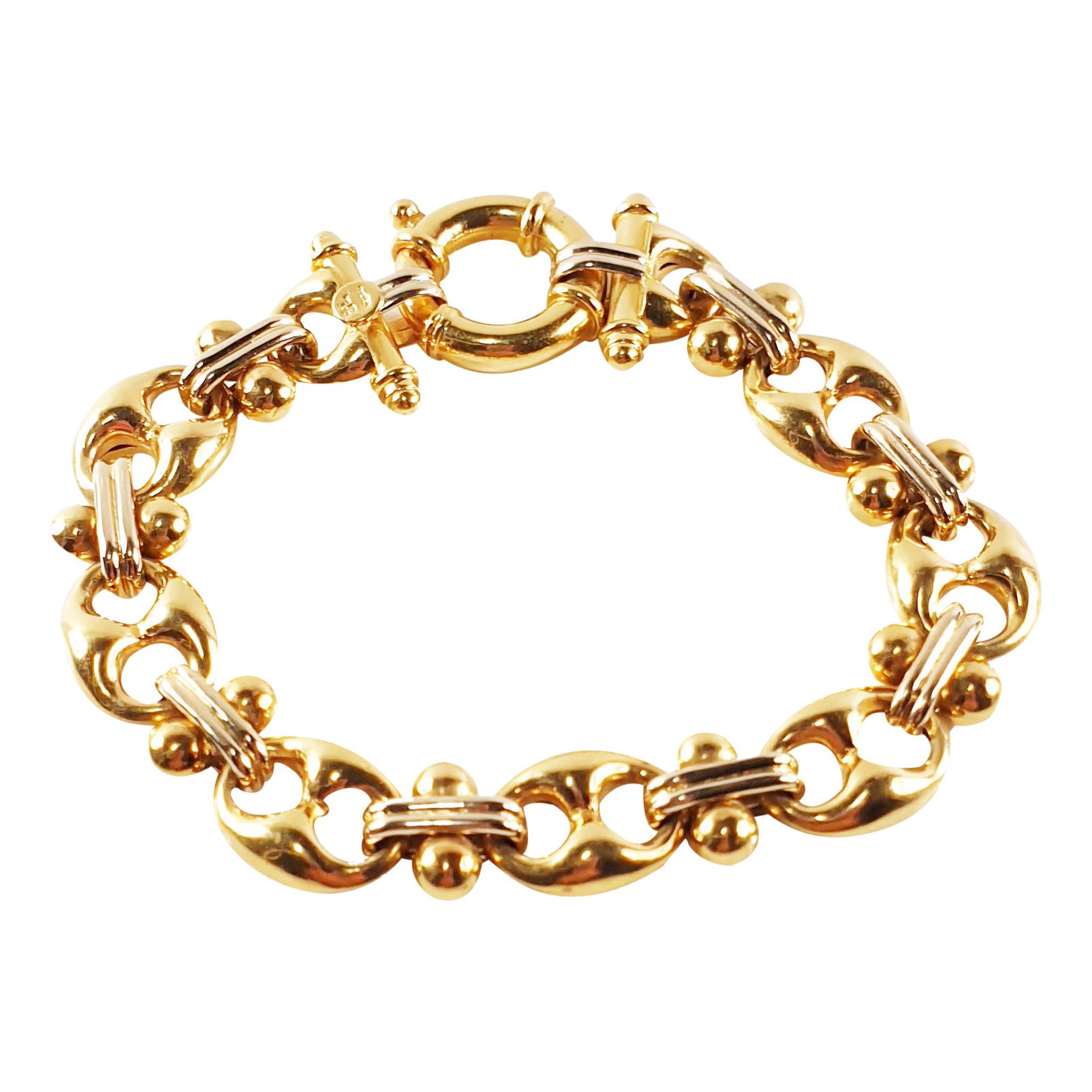 Diamond 18 karat gold bangle bracelet with end gems | jewel-couture-llc
