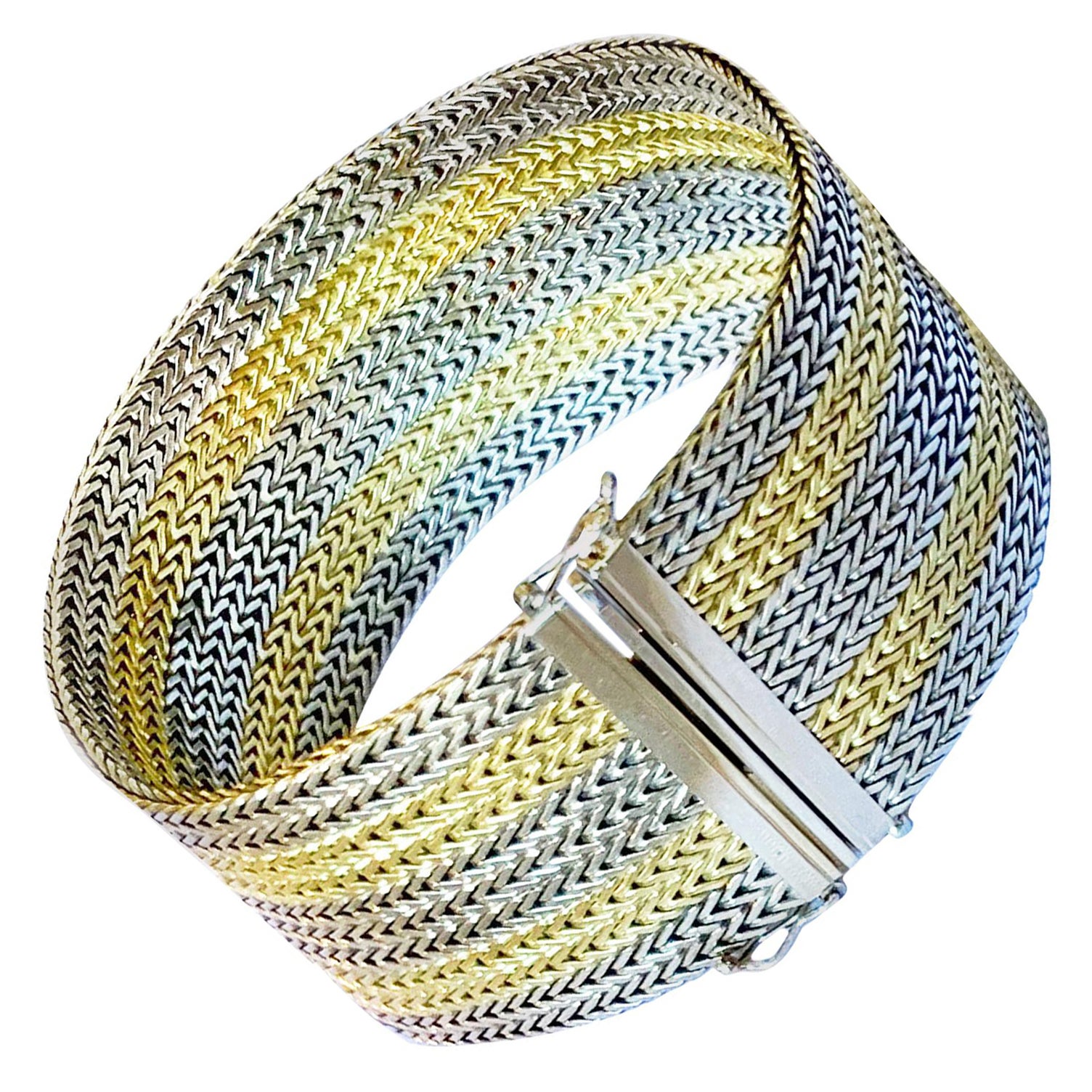 Bracciale in oro bianco e giallo 18 carati