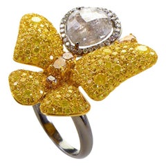 18k gold butterfly ring 18 Karat White and Yellow Gold Butterfly Ring