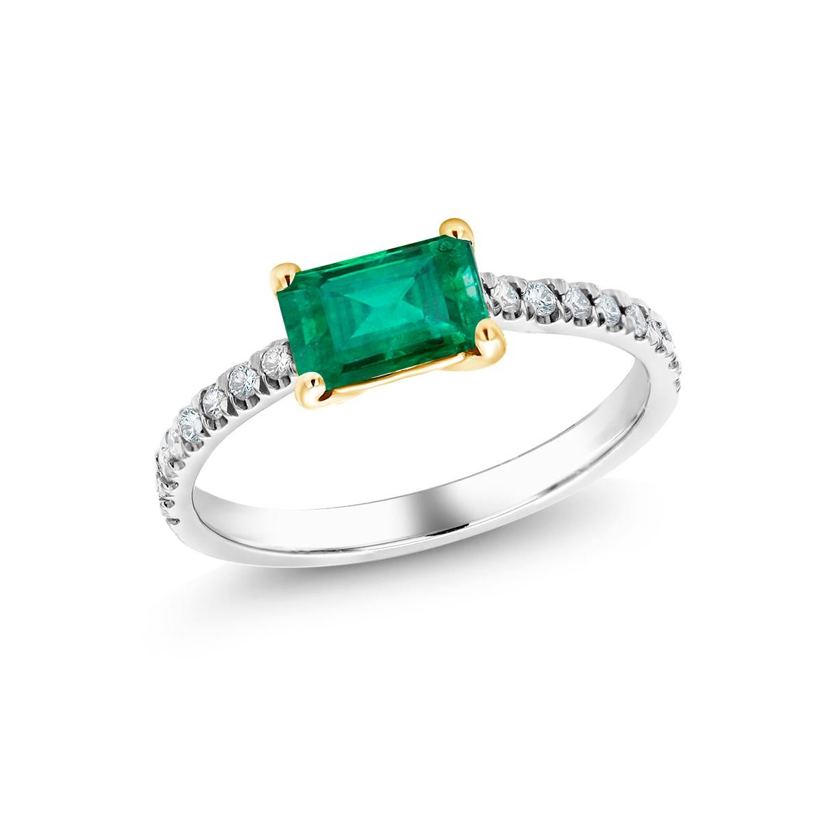 Eighteen Karat Gold Columbia Emerald Diamond Cocktail Ring  1