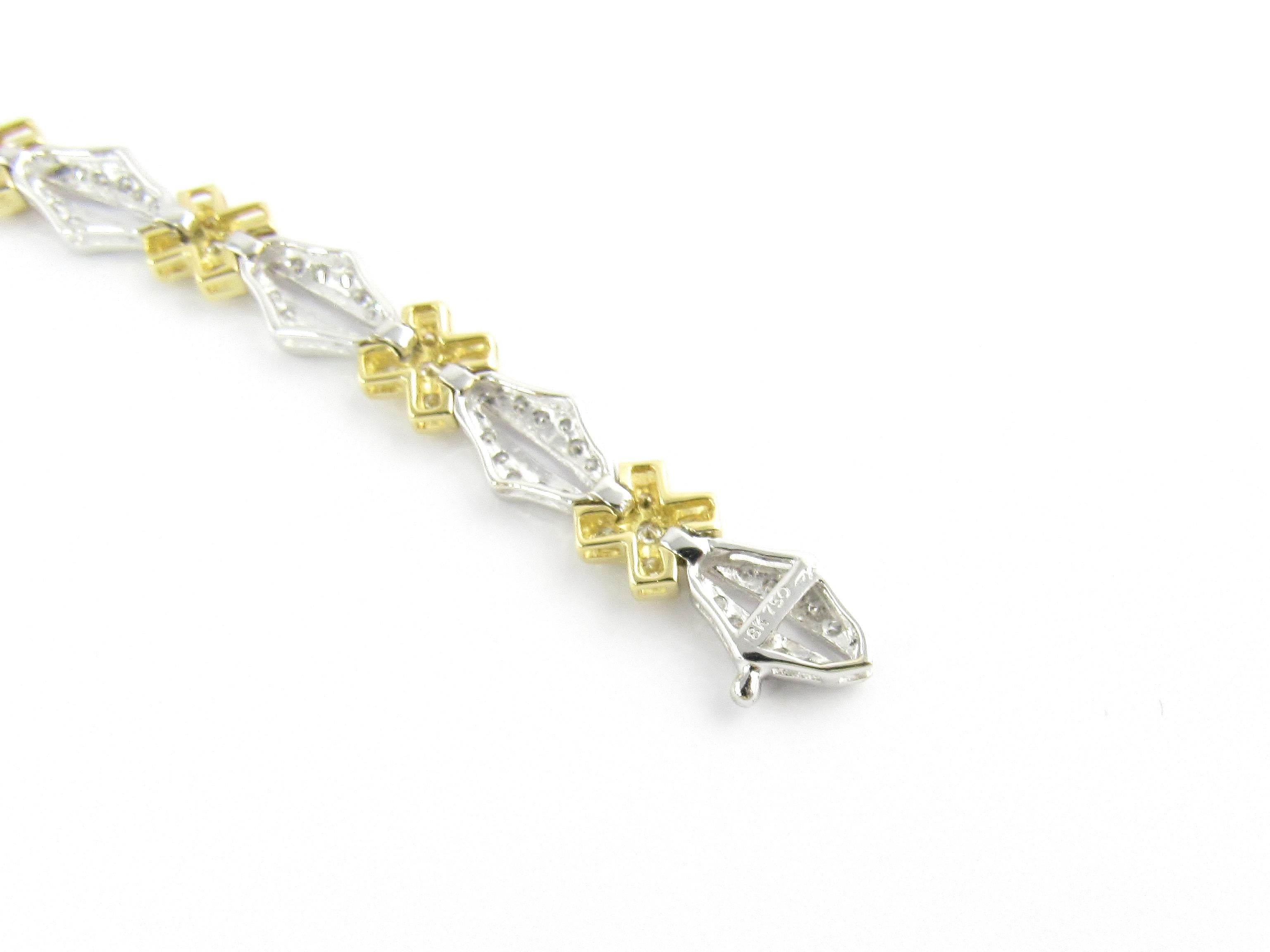 Bracelet en or blanc et jaune 18 carats avec diamants Pour femmes en vente