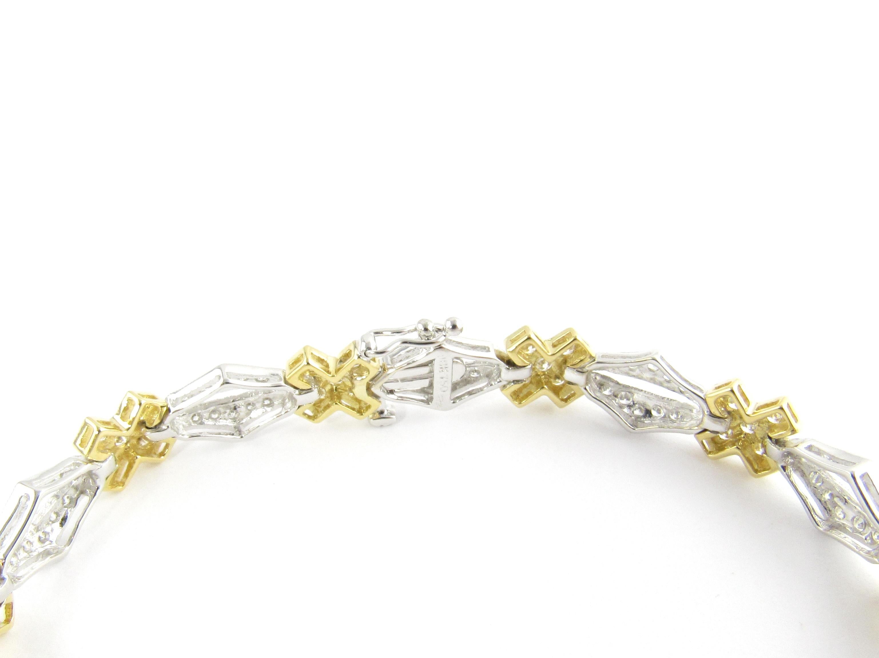 Bracelet en or blanc et jaune 18 carats avec diamants en vente 2