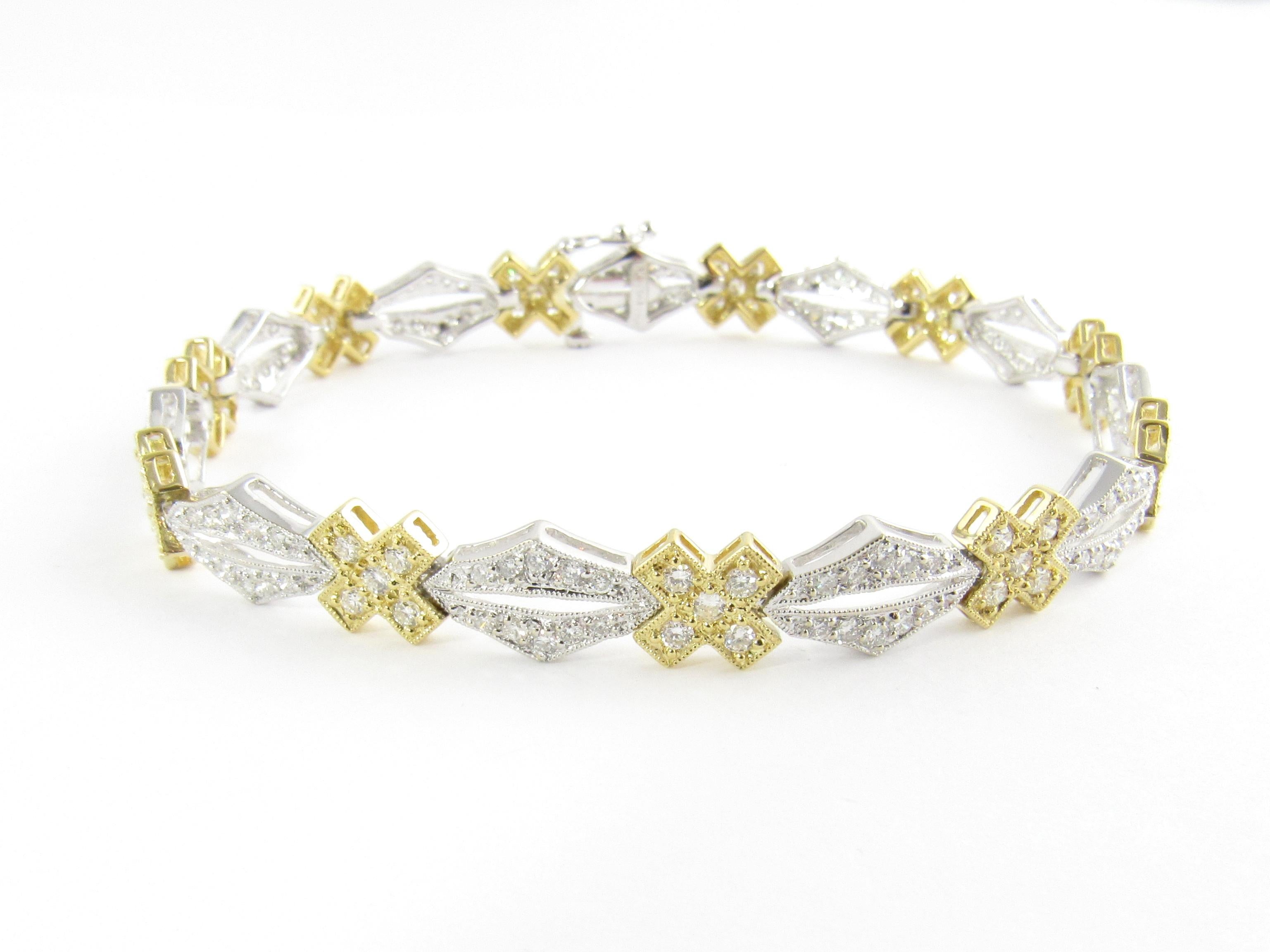 Bracelet en or blanc et jaune 18 carats avec diamants en vente 3