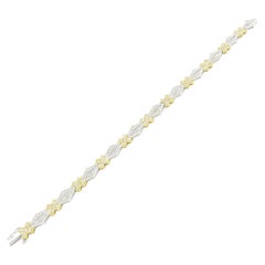 18 Karat White and Yellow Gold Diamond Bracelet