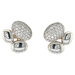 Boucles d'oreilles en or blanc et jaune 18 carats avec diamants de Gubelin