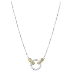 18 Karat White and Yellow Gold Diamond Necklace