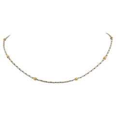 Collana A Link in oro bianco e giallo 18 carati a due toni, con scatola e stazione