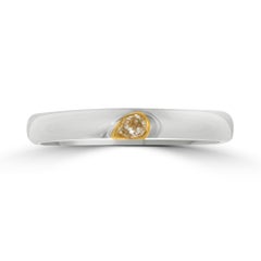 18 Karat White and Yellow Gold Unity Diamond Ring Set