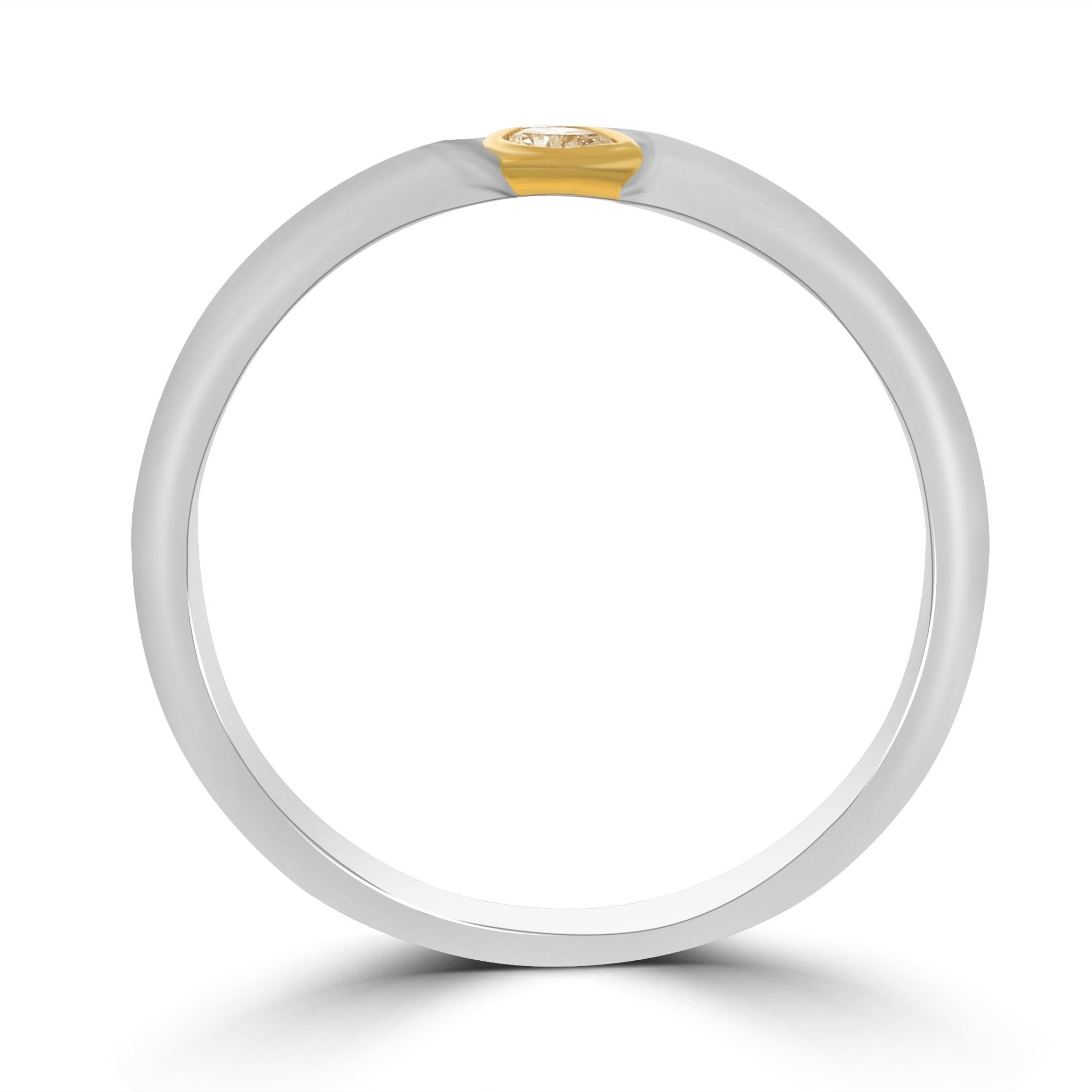 Set di anelli con diamanti Unity in oro bianco e giallo 18 carati in vendita 3