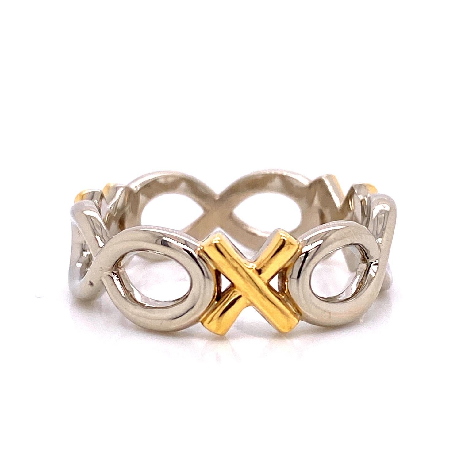 Contemporain Bracelet XO en or blanc et jaune 18 carats pour hommes en vente